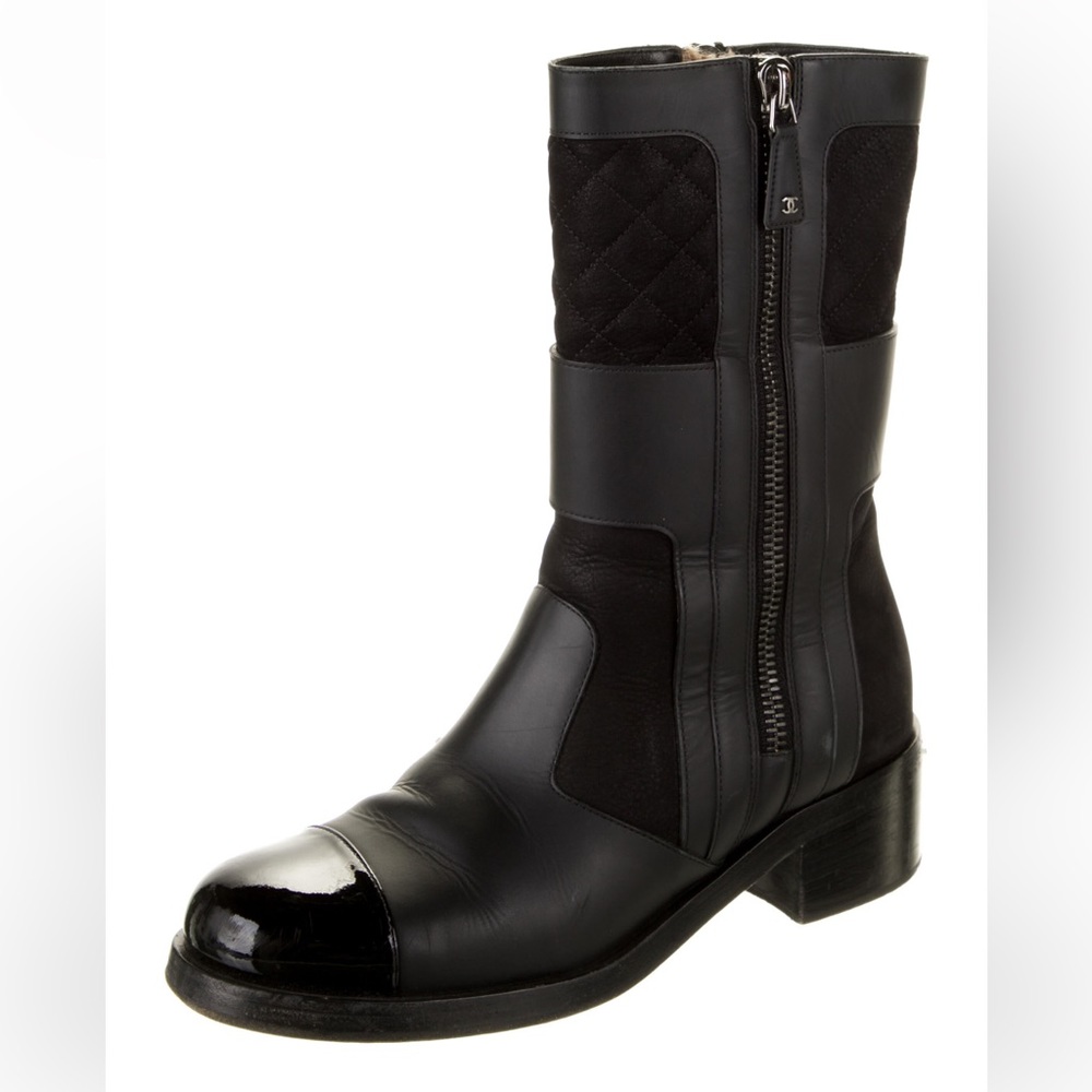 Chanel quilted pattern boots